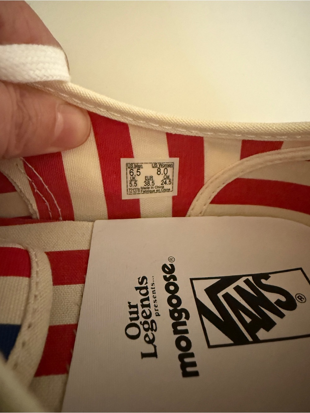 Vans Our Legends x 44 DX Mongoose Red Wht Blue Checkerboard Mens 6.5 W 8 - Picture 6 of 9